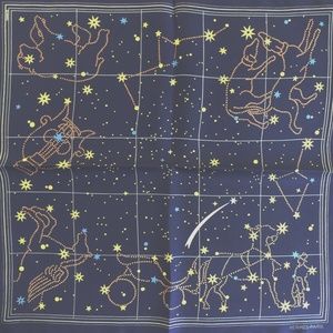 HERMES Silk Constellation Pocket Square Scarf